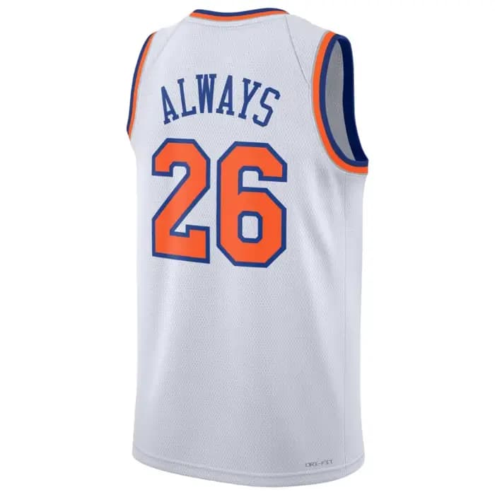 Nouveau maillot de basket sans manches à col en V en mesh avec motif graphique 'ALWAYS' aux couleurs