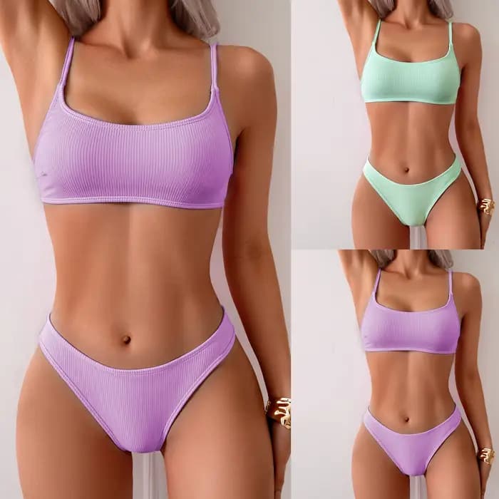Maillot de bain deux pièces à taille basse pour femmes, ensemble deux pièces en dentelle, maillot de