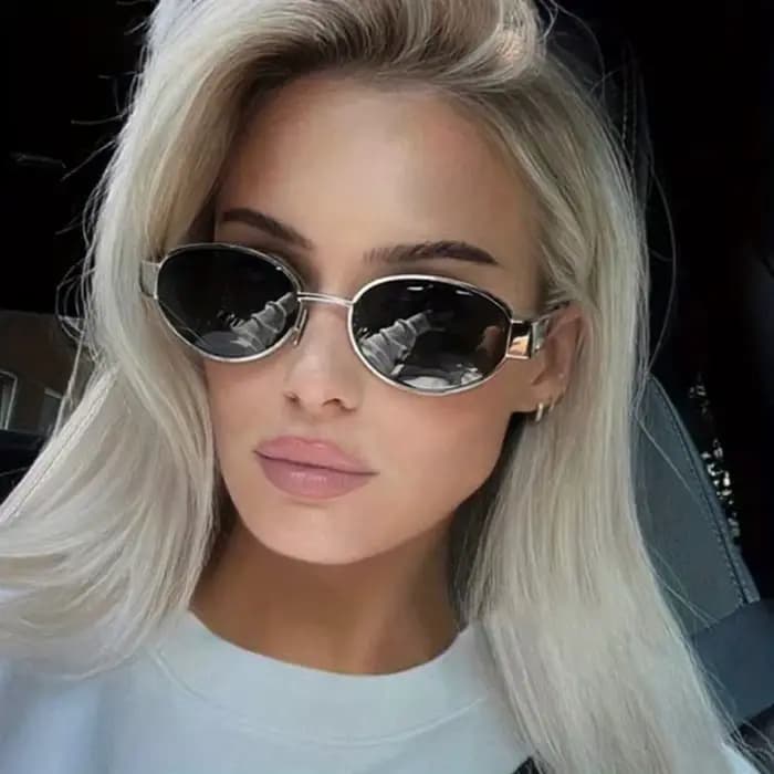 Lunettes de soleil ovales pour femmes et hommes, monture métallique tendance, nuances classiques