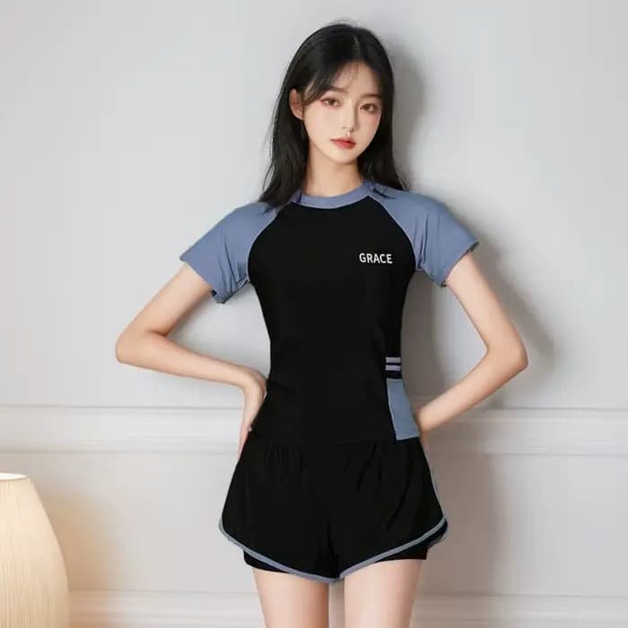 Maillot de bain pour femme pour sources chaudes, ensemble deux pièces, amincissant et conservateur, 
