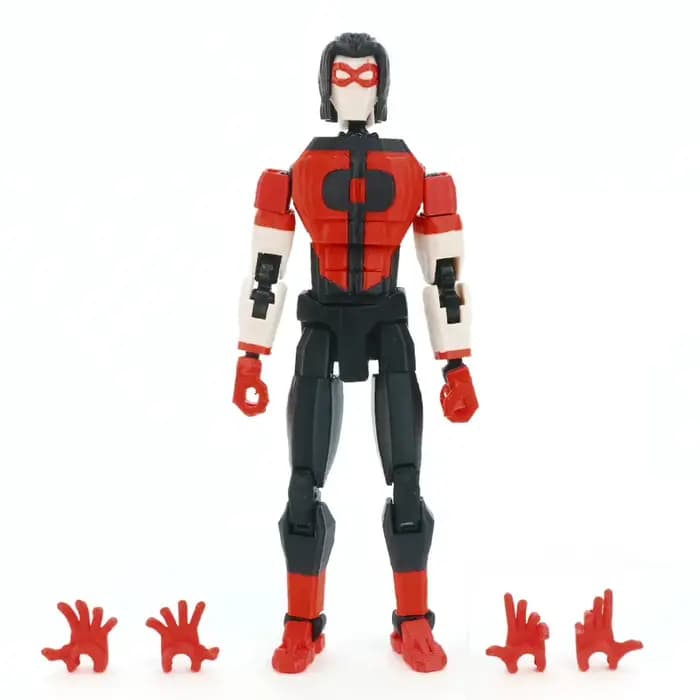 Figurine articulée Invincible Mark Teen Oliver, style héros rouge et noir, multi-points d'articulati