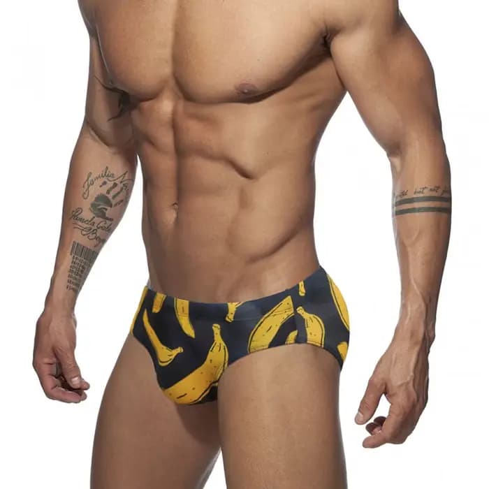 Slip de bain blanc imprimé pour homme, sexy, à la mode, pantalon de plage, sport, surf, été