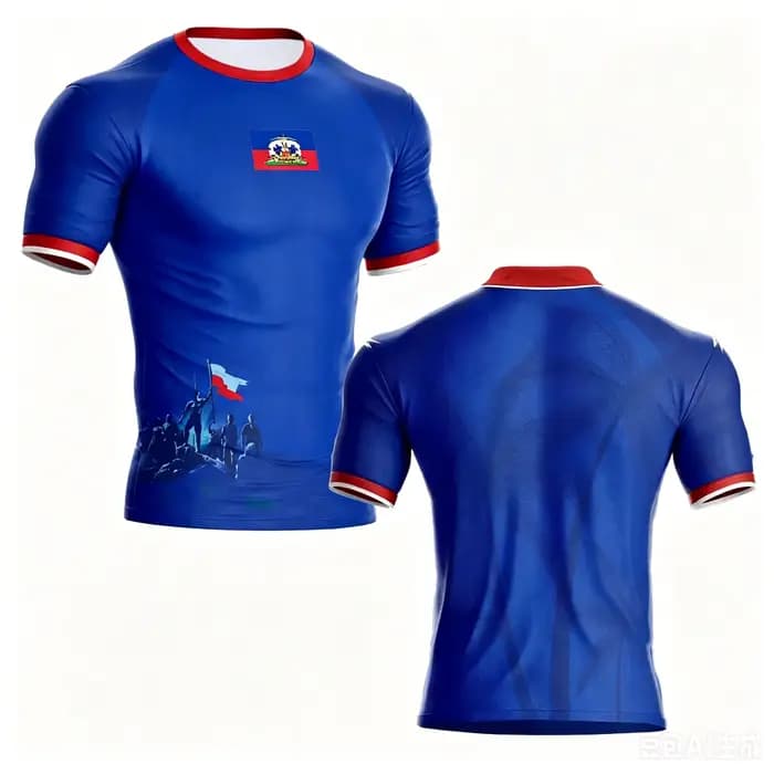 Nouveau T-shirt de football Haïtien 2026, Maillot sportif décontracté Haïtien, Imprimé drapeau, Manc