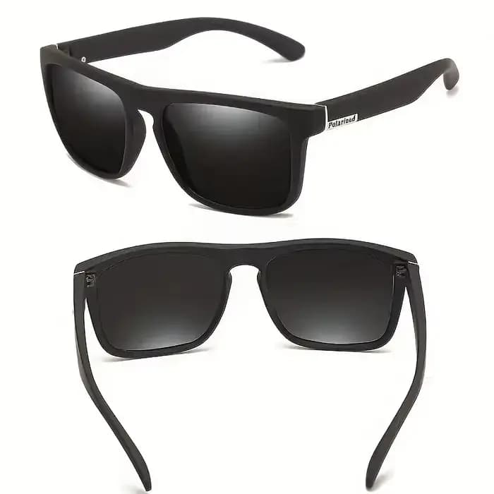 Lunettes de soleil carrées polarisées pour hommes et femmes, lunettes de soleil en plastique vintage