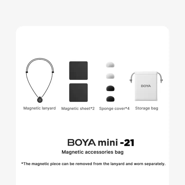 BOYA MINI-Sac d'accessoires, aspiration magnétique, lanière, housse en éponge, arc, accessoires de m