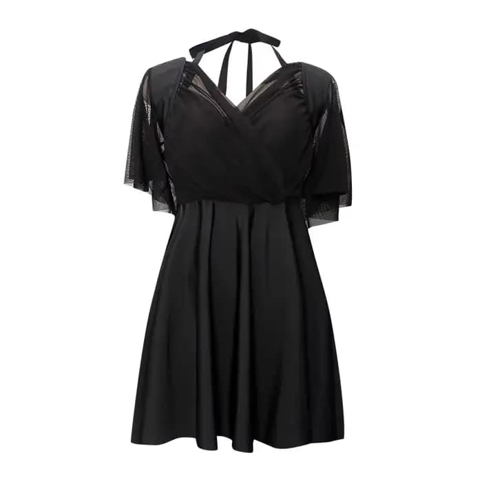 Grande taille maillots de bain femmes maillot de bain Plus une pièce maillot de bain avec jupe Boysh