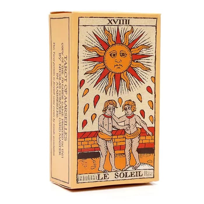 Tarot de Marseille : Jeu de cartes de tarot français avec livret, 78 cartes, édition française, jeu 