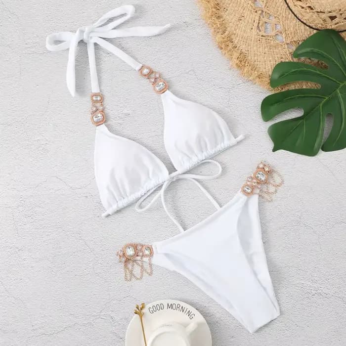 Sexy maillot de bain pour femme avec strass solide Bikinis maillot de bain pour femme 2026 Push Up B