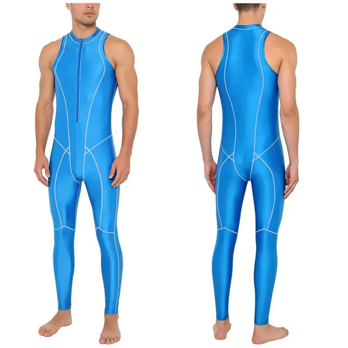 Combinaison de bain brillante pour homme, maillot de bain, combinaison de surf, combinaison de sport