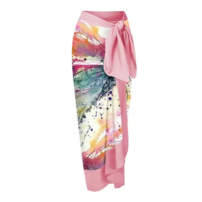 Splash-Ink Art One Initiated Ruffle Swimsuit for Women, fraîchement Bikini, V-Neck Cut Out, Surf Swi