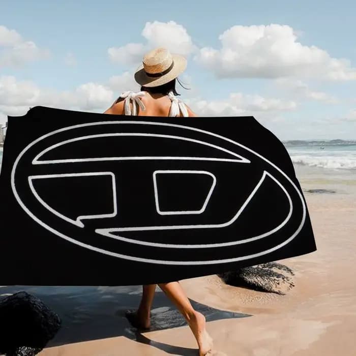 Serviette de bain en microfibre avec logo D-DIESEL, douce, absorbante, respirante, pour filles et en