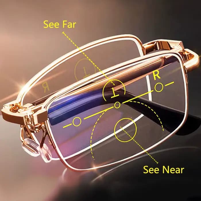 Lunettes de lecture pliantes lunettes biofocales progressives portables hommes Parent Anti-rayon ble