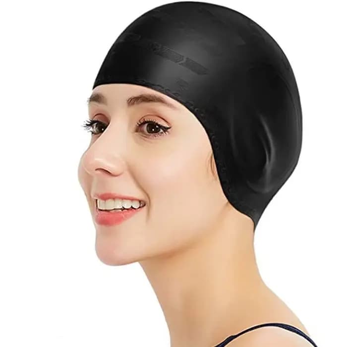 DIZETION Bonnet de bain imperméable à haute élasticité Protection des oreilles Grand bonnet de plong
