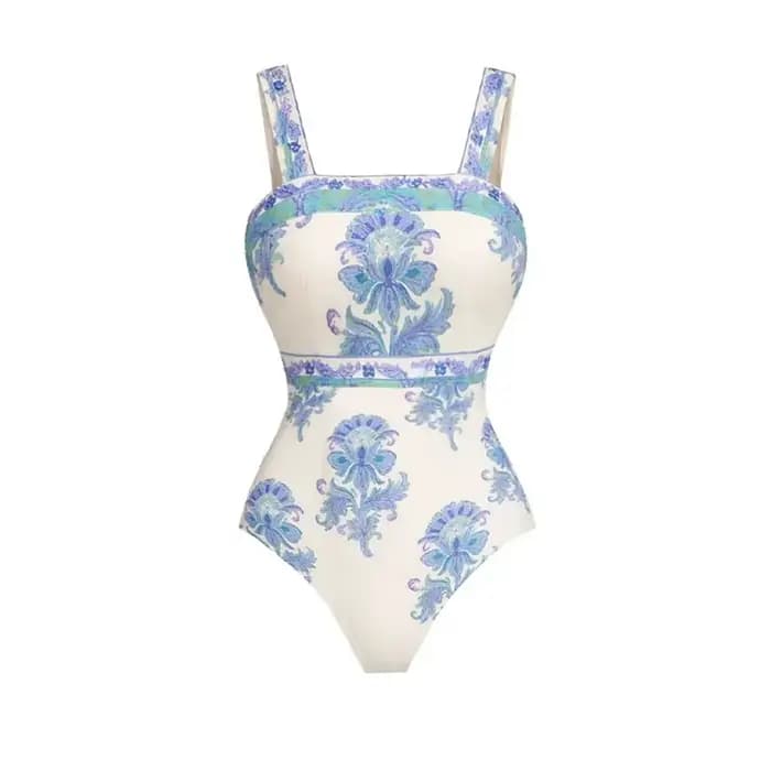 Maillot de bain une pièce vintage imprimé push-up pour femme avec paréo, maillot de bain sexy, bikin