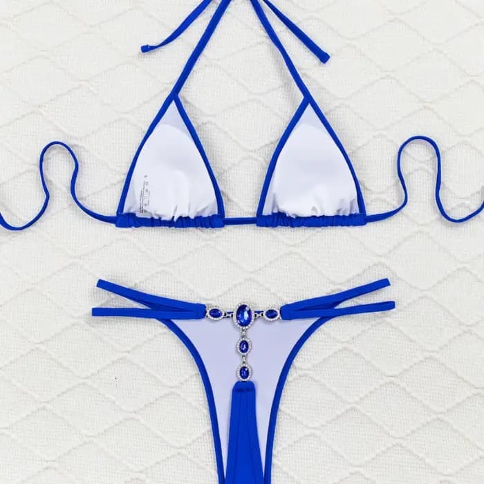 DEKA nouveau Sexy une épaule Bikini femme string maillot de bain femmes diamant maillots de bain deu