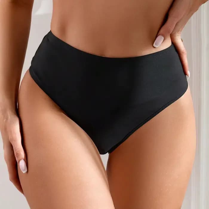 Maillot de bain d'été pour femmes, taille haute, bas de Bikini Sexy, string brésilien basique, couve