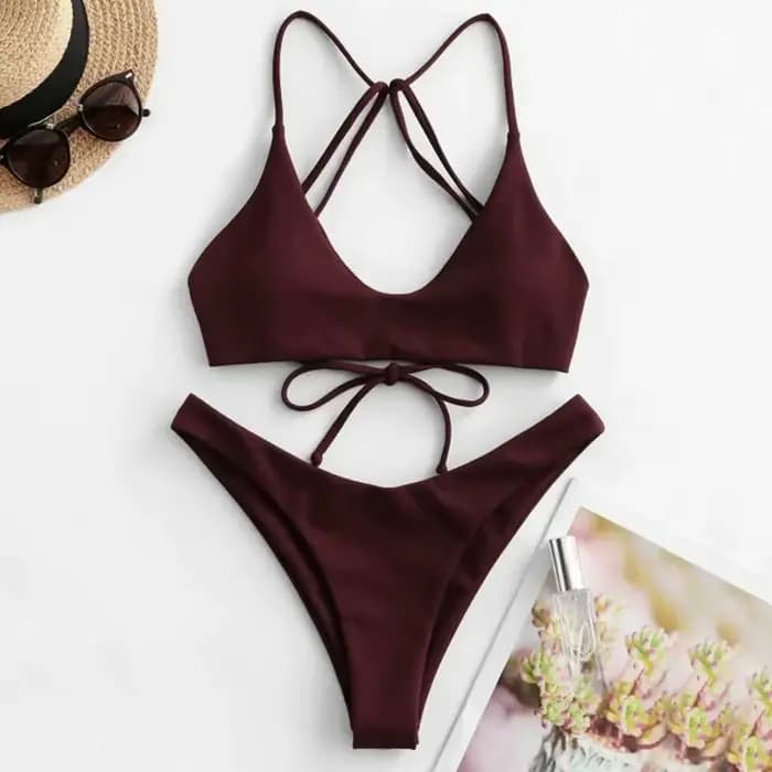 Maillot de bain bikini sexy transfrontalier pour femme, deux pièces, durable, de qualité supérieure,