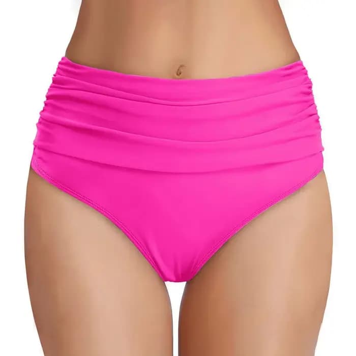 Bas de bikini taille haute pour femme, couvrance intégrale, effet ventre plat, style britannique, cu