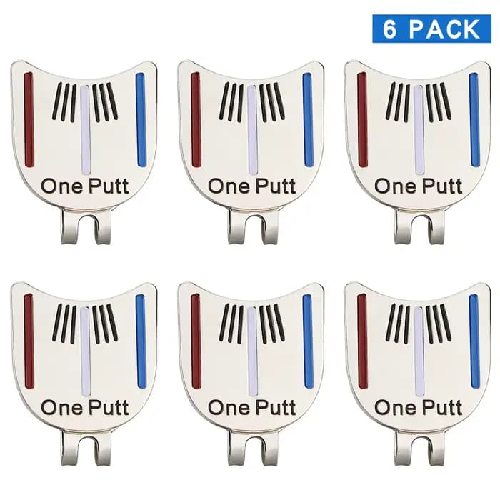 Lot de 6 pièces, marque de balle de Golf Design One Putt plus Clip de chapeau de Golf magnétique mar