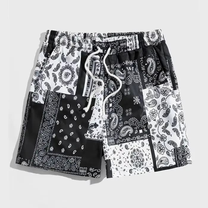 Short de planche graphique Paisley pour hommes, mode d'été, quotidien, décontracté, respirant, cordo