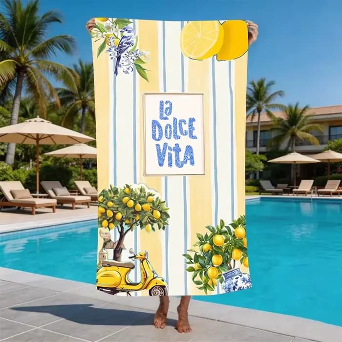 Serviette de plage italienne en microfibre Côte d'Amalfi, surdimensionnée, extra large, sans sable, 
