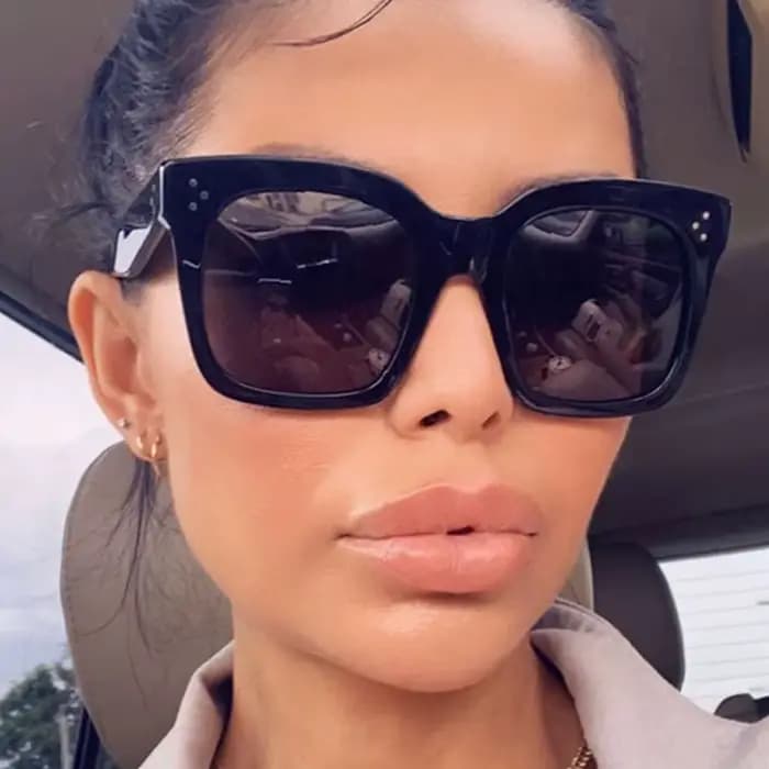 Lunettes de soleil carrées surdimensionnées pour femmes, rétro noires, nuances de conduite, Vintage,