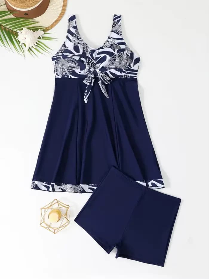 Maillot de bain deux pièces femme 2026, nouvelle collection, imprimé uni, robe de plage sexy, short 
