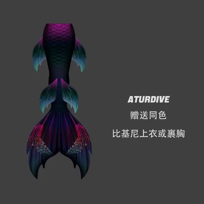 AturDive – maillot de bain queue de poisson sirène, Simulation de graisse élargie, combinaison de sp