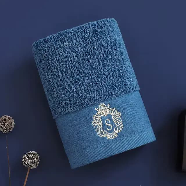 Ensemble de serviettes de bain en coton brodé, grandes serviettes de bain 70x140cm et 35x75cm, douch