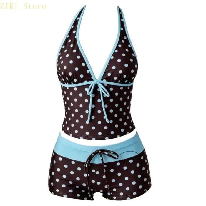 H4GF Ensemble 2 pièces pour Maillot bain tankini avec short Vintage Maillot bain plage Tenue vacance