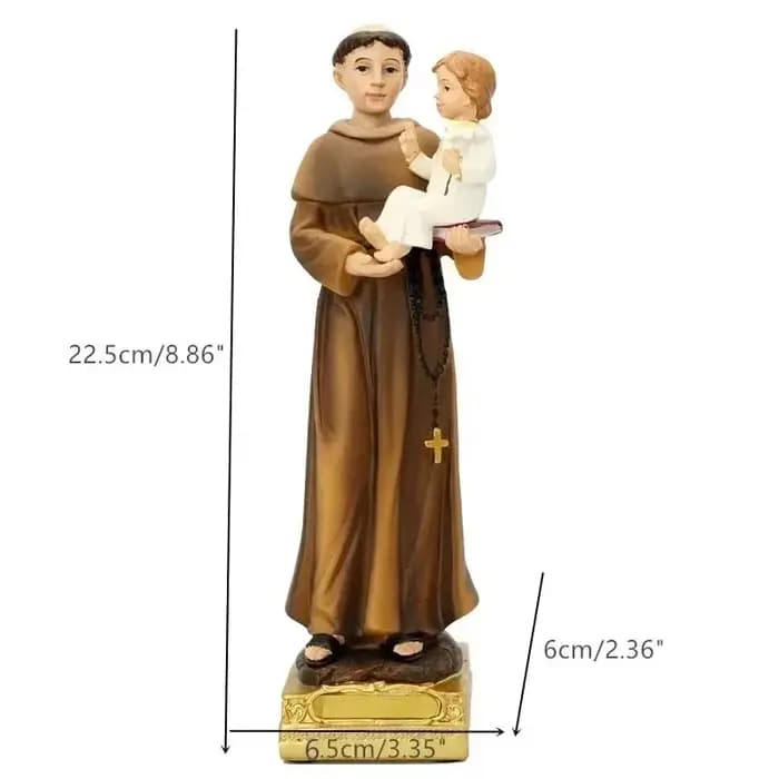 Statue de Saint-Antonio 20/30Cm, 1 pièce, icône de prière de la famille Saint catholique, ornements 
