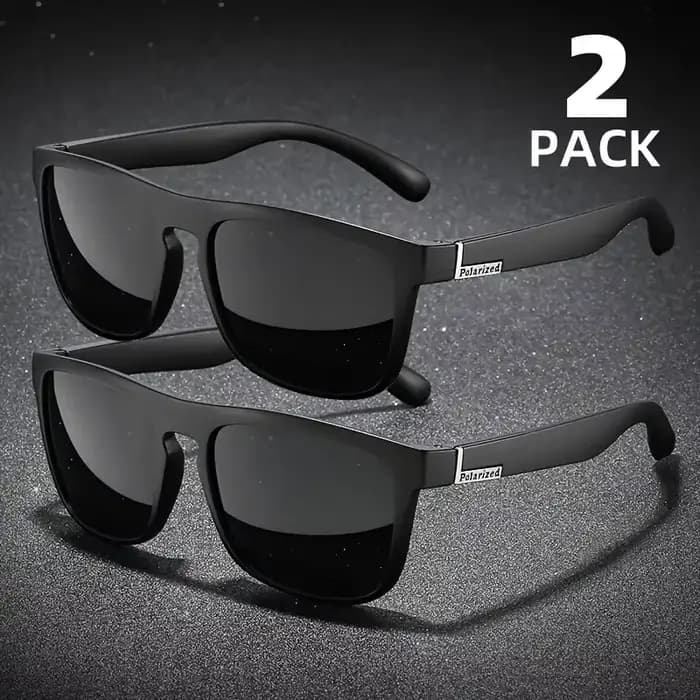 Lunettes de soleil carrées polarisées pour hommes et femmes, lunettes de soleil en plastique vintage