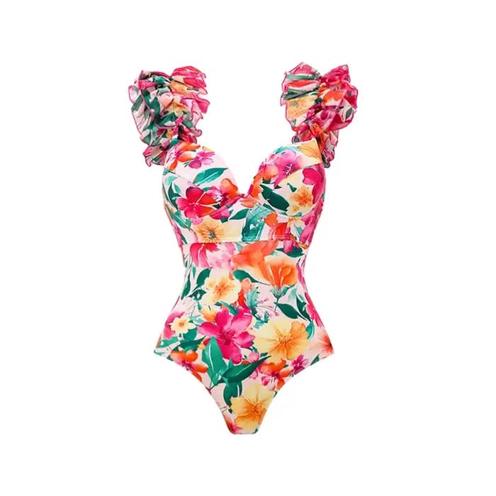 Nouvelle Collection 2026 Maillot de Bain Une Pièce de Haute Qualité pour Femme, Imprimé, Rembourré, 