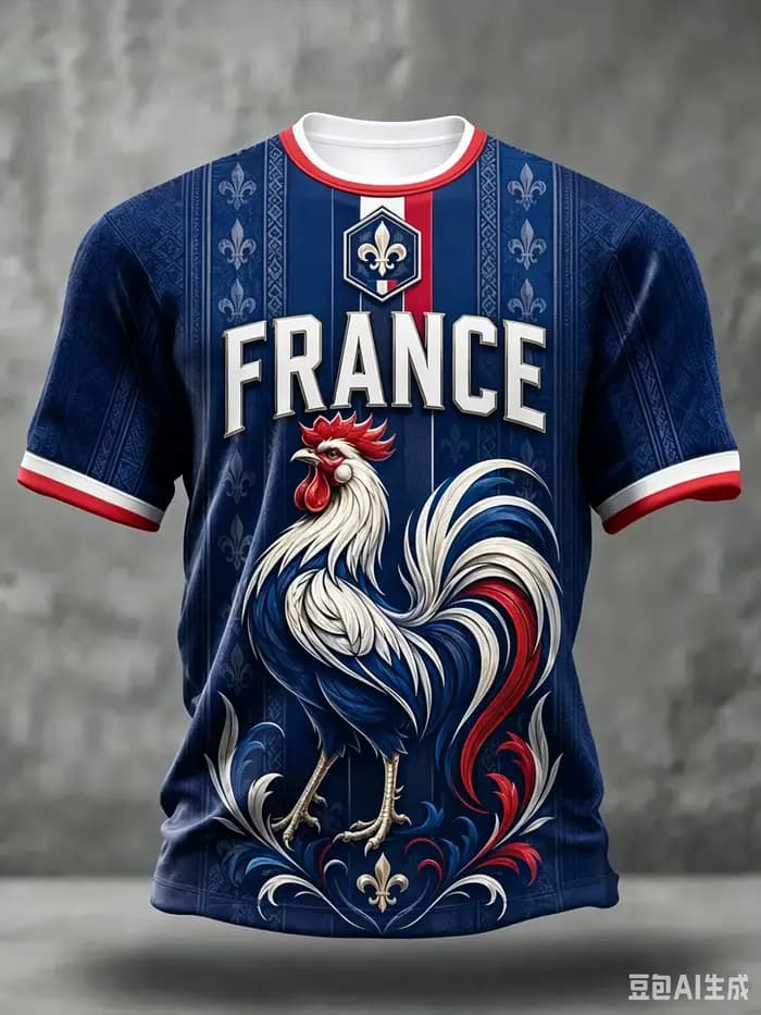 Nouveau Maillot de Foot France Édition Limitée 2026 Unisexe Coq Gaulique Séchage Rapide en Mesh Haut