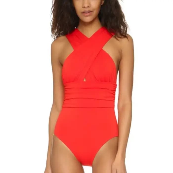 NADANBAO − Maillot de bain une pièce, design tendance, croisé devant, noir, sexy, dos nu, pour femme