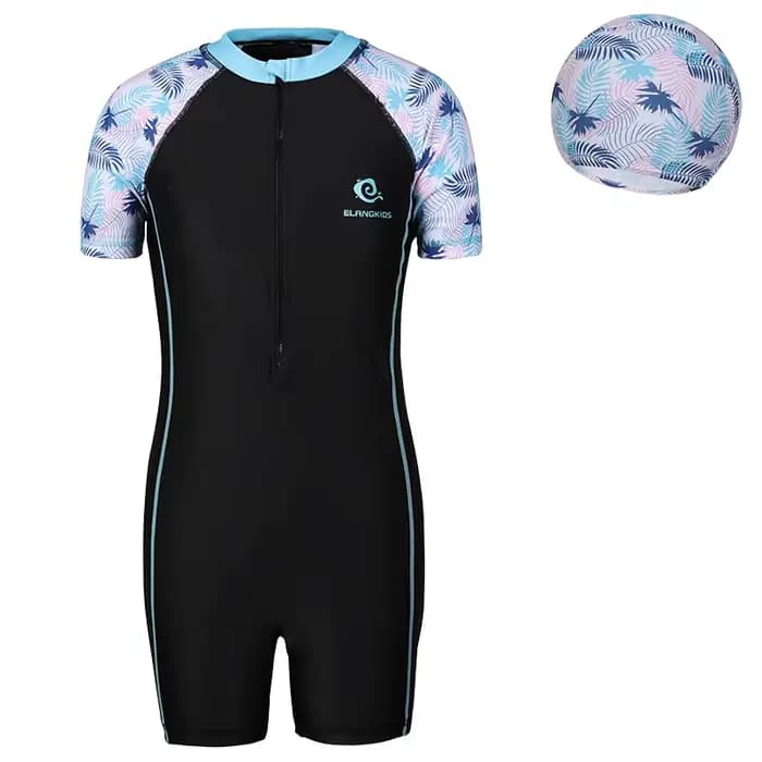 Maillot de bain enfant fille fermeture éclair une pièce costume enfants crème solaire séchage rapide