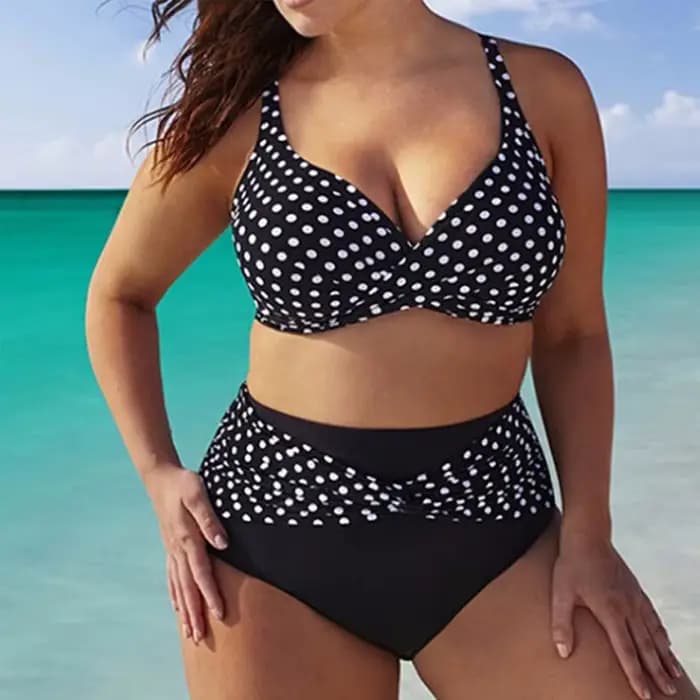 Grande taille maillot de bain femmes attaché sac de sport Bikini maillot de bain ensemble gros seins