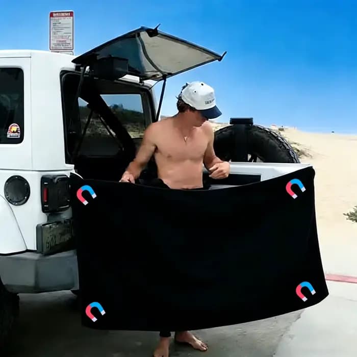 Serviette de bain magnétique d'extérieur, serviette de plage magnétique à séchage rapide en microfib