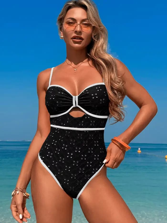2025 nouveau Sexy dentelle évider une pièce maillot de bain pour femmes Push Up maillots de bain fem
