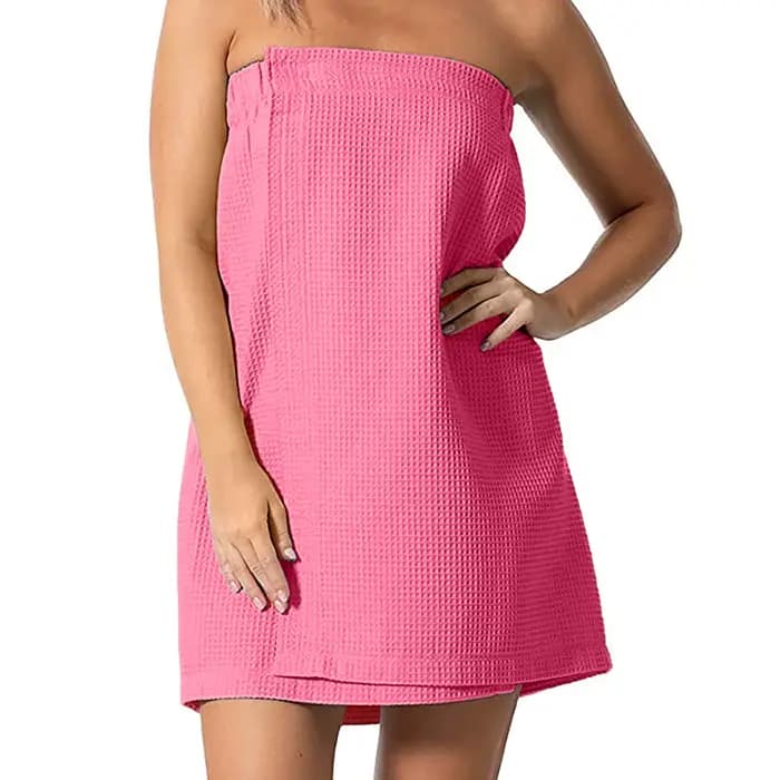Serviette de bain Waffle-Spa pour femme, avec fermeture ajustable, textile de maison