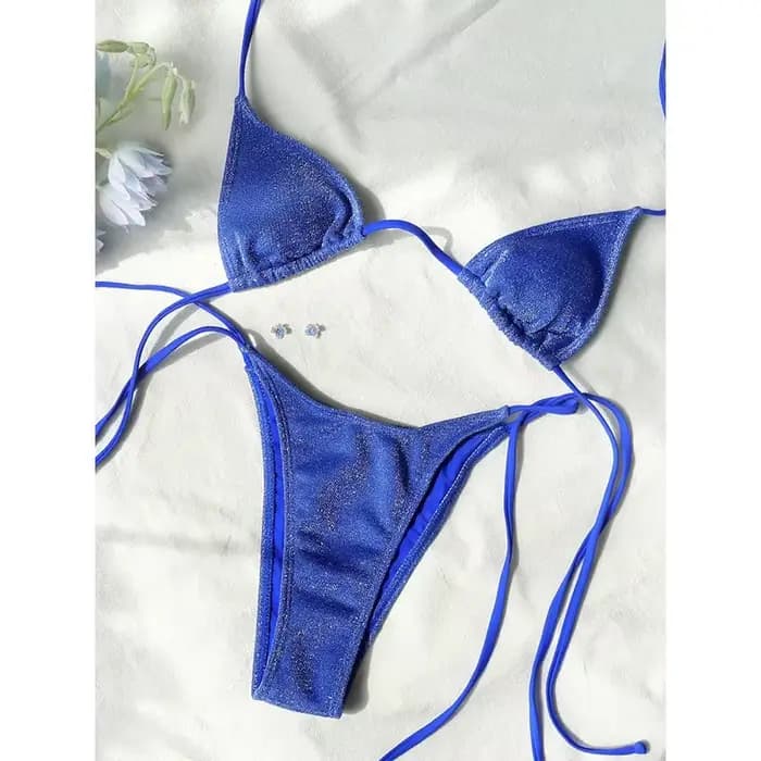 Miyouj brillant Bikini ensemble Triangle Bikinis bandeau maillot de bain femmes maillot de bain deux