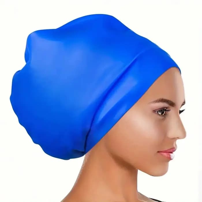 Bonnet de bain surdimensionné à cheveux longs, bonnet de bain en Silicone imperméable adapté aux fem