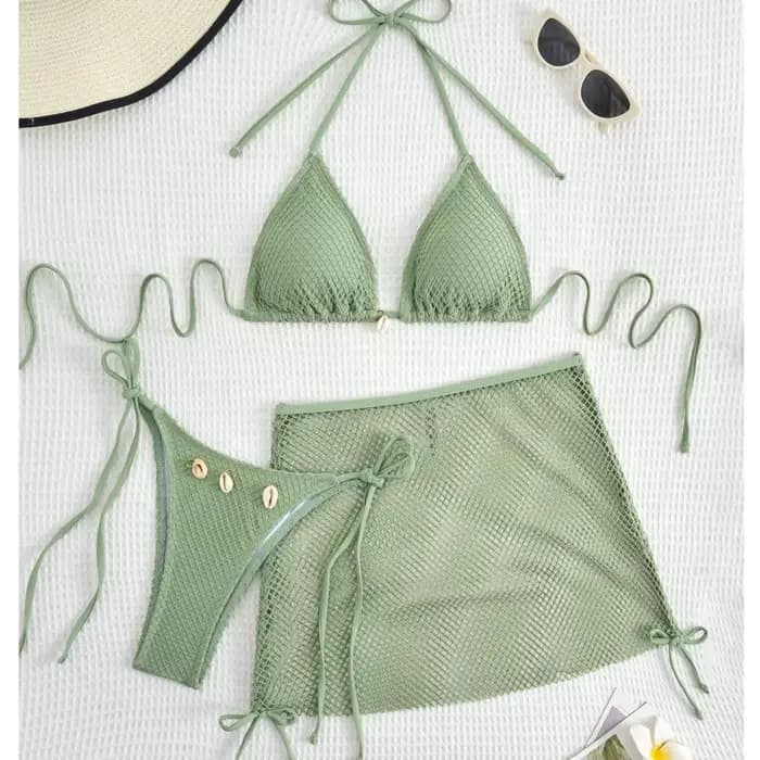 Maillot de bain trois pièces pour femmes, sexy, en filet, bikini brésilien, ensemble pour baigneurs,