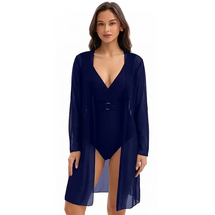 Maillot de bain une pièce sexy pour femme avec coupe monokini et découpes, avec paréo en maille, nou