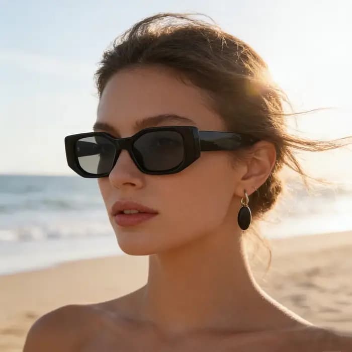 Lunettes de soleil de mode Ruiao 2026, nouveau modèle noir classique rétro de marque, monture épaiss