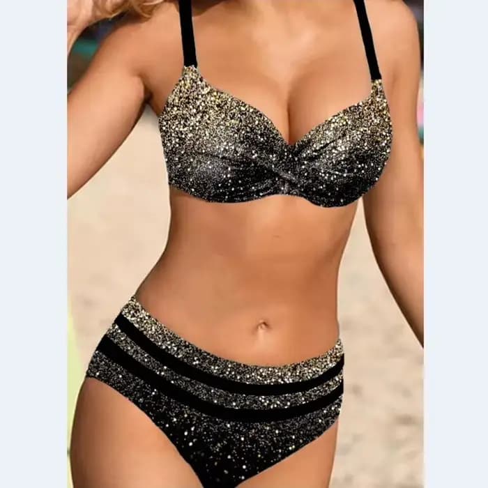 Maillot de bain deux pièces pour femmes, grande taille, Sexy, Push-Up, vêtements de plage, piscine, 