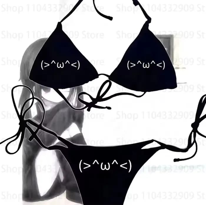 Mode Y2K style Esthétique Bikini Streetwear Gothique Harajuku Graphique Imprimé Bikini Années 90 Vin