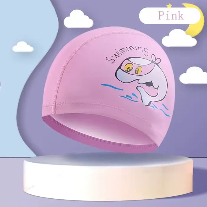 Bonnet de bain en tissu élastique pour enfants, 1 pièce, dessin animé, pour piscine, sport aquatique