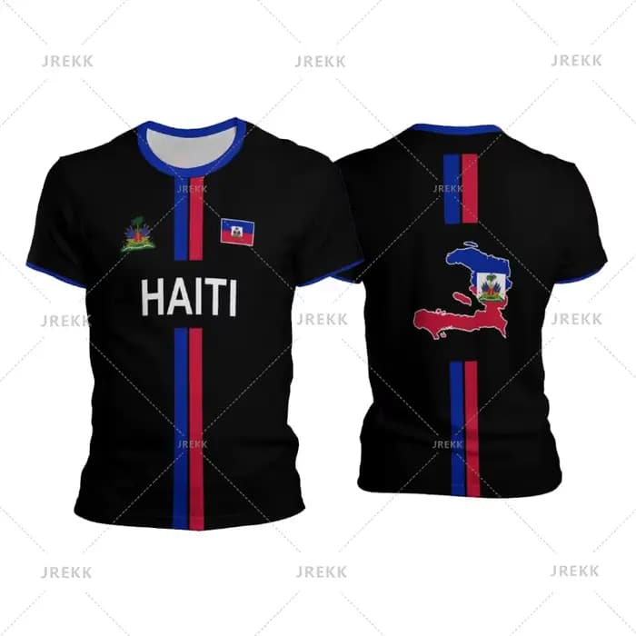 Haïti Football t-shirts hommes sport T-shirt drapeau haïtien rue surdimensionné hauts unisexe décont