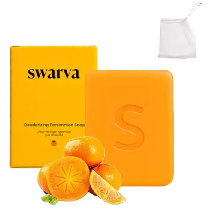 Savon kaki Swarva, arôme naturel et nettoyage doux, barre faite à la main pour le bain et les soins 